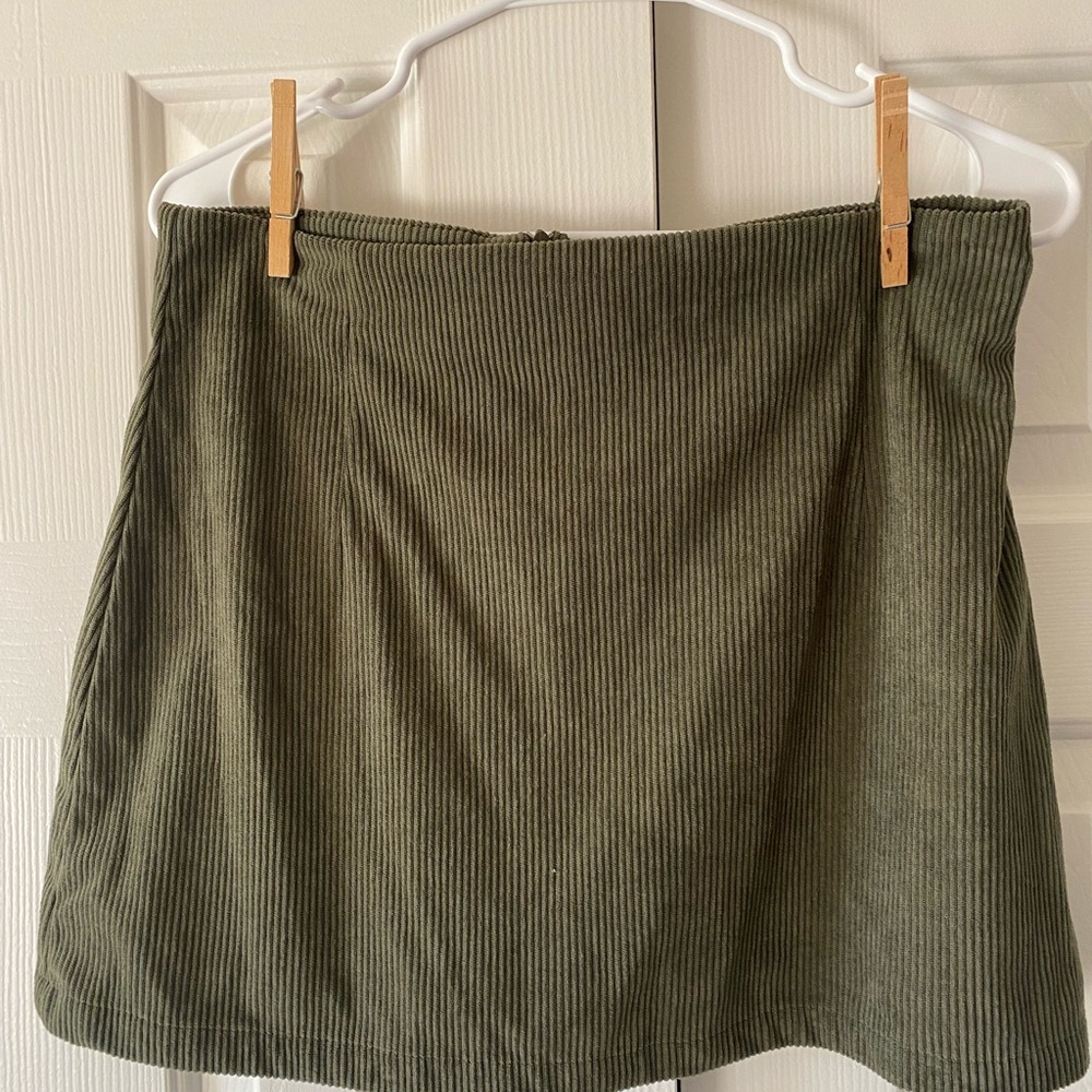 Olive Green Corduroy Skirt